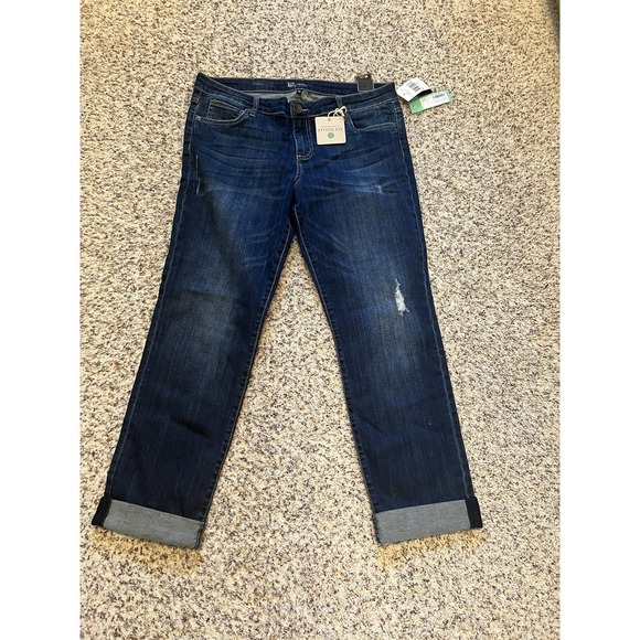 Kut from the Kloth Denim - Kut From The Kloth New Cropped Womens Jeans Sz 12 Cuffed Blue Stretch Low Rise